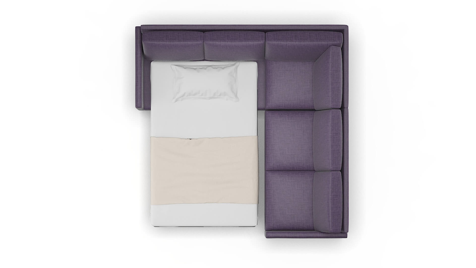 Eureka Tess Blackberry Sectional Sleeper Espresso legs 3