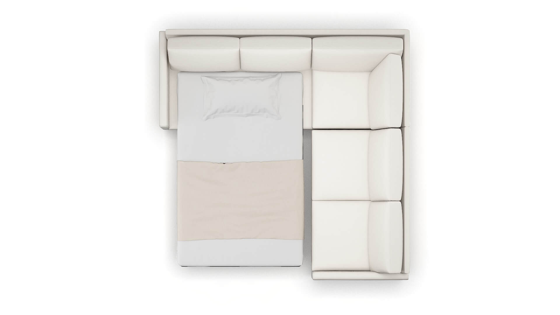 Eureka Venice Eggshell Sectional Sleeper Espresso legs 3