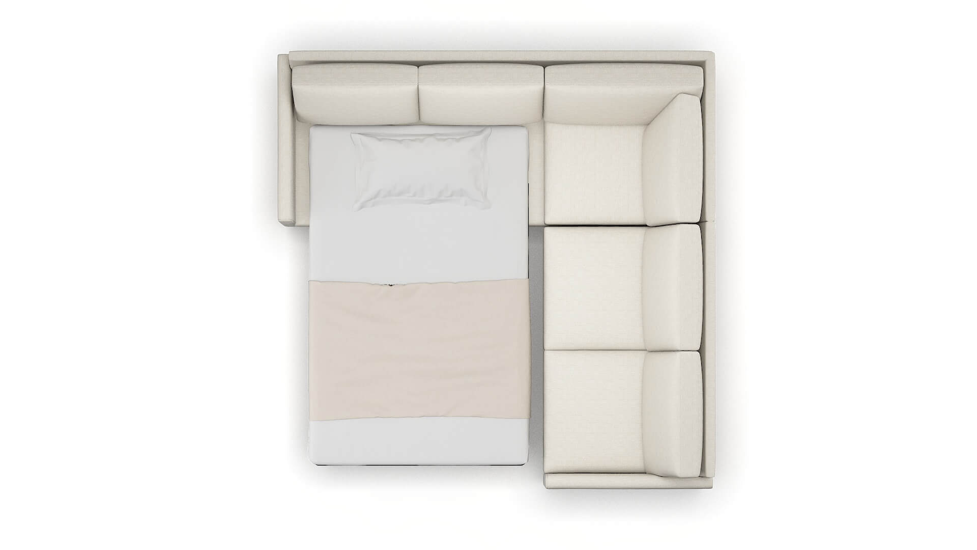 Eureka Venus Cream Sectional Sleeper Espresso legs 3