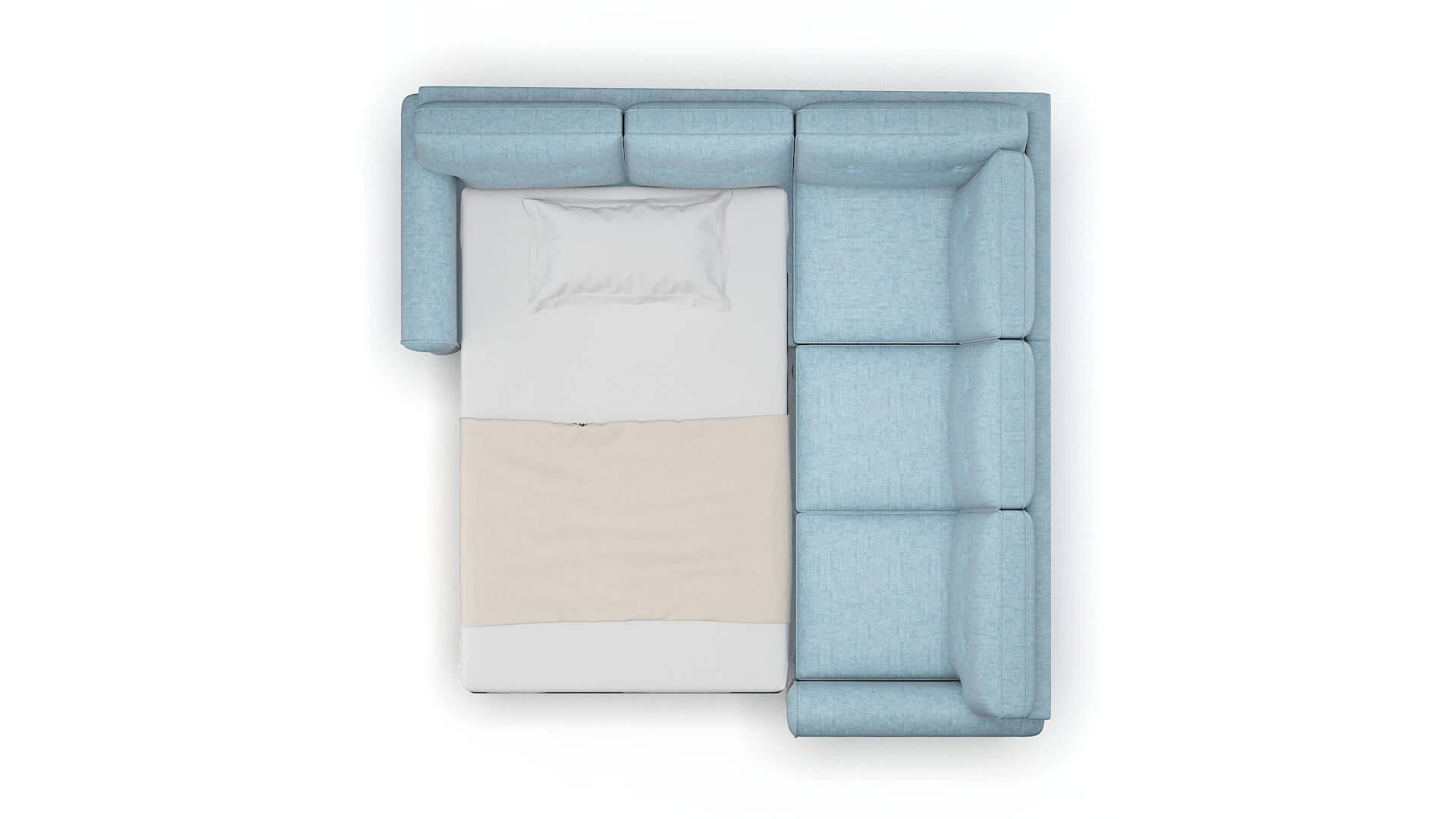 Farah Atlas Turquoise Sectional Sleeper Espresso legs 3