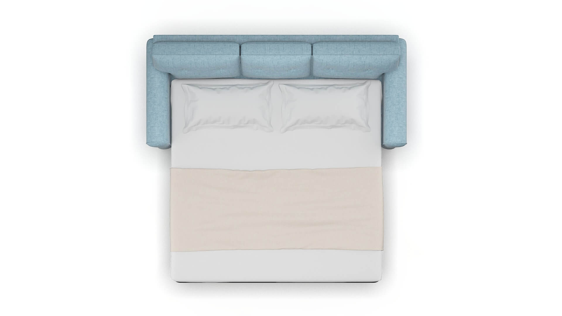 Farah Atlas Turquoise Sofa Sleeper Espresso legs 3