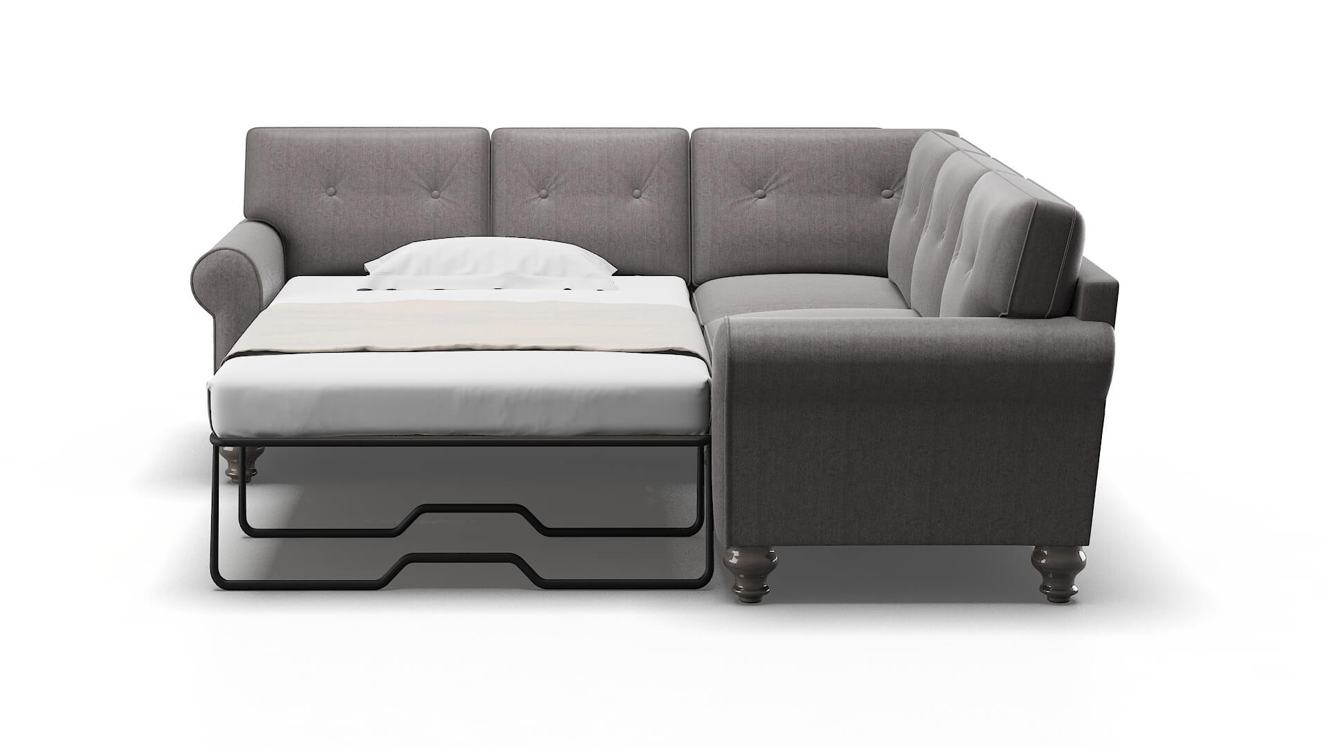 Farah Atlas_plz Silver Sectional Sleeper Espresso legs 1