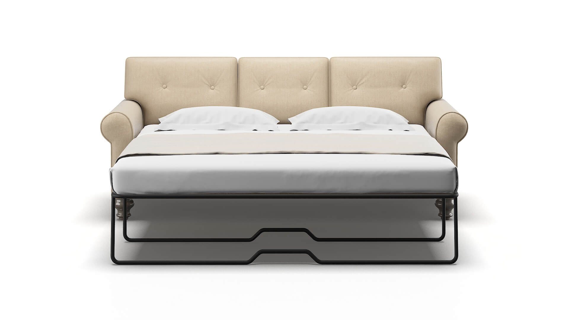 Farah Avenger Burlap Sofa Sleeper Espresso legs 1