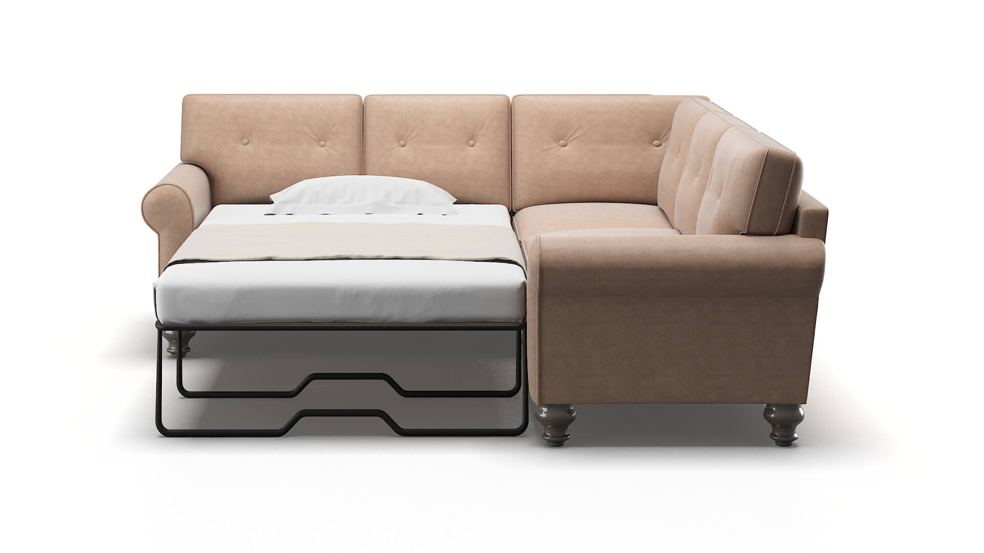 Farah Bella Cocoa Sectional Sleeper Espresso legs 1