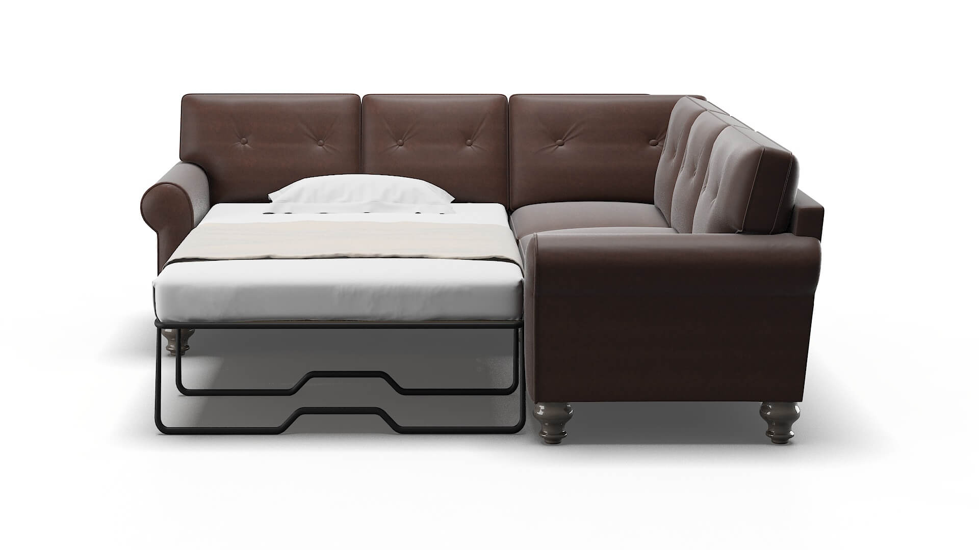 Farah Bella Espresso Sectional Sleeper Espresso legs 1