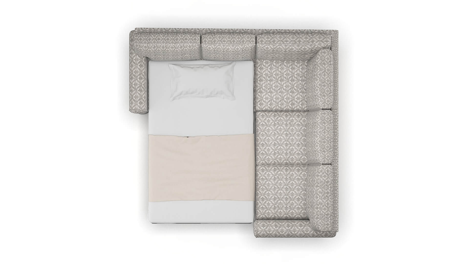 Farah Bergamo Dove Sectional Sleeper Espresso legs 3