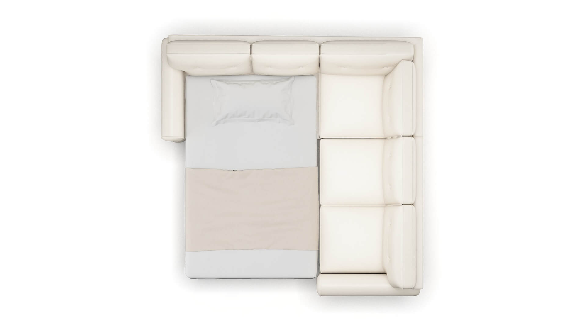 Farah Blanche Milky Sectional Sleeper Espresso legs 3