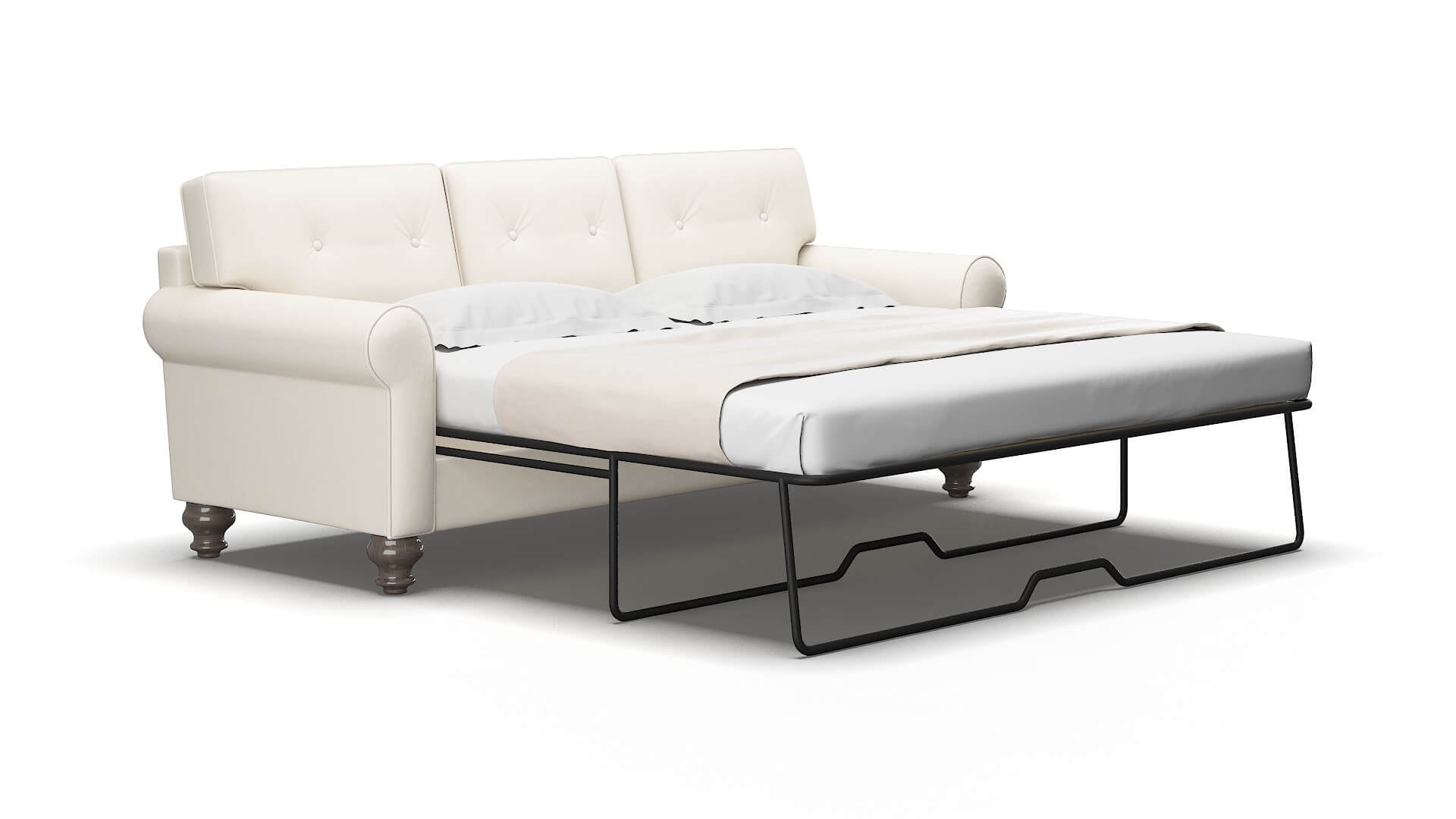 Farah Blanche Milky Sofa Sleeper Espresso legs 2