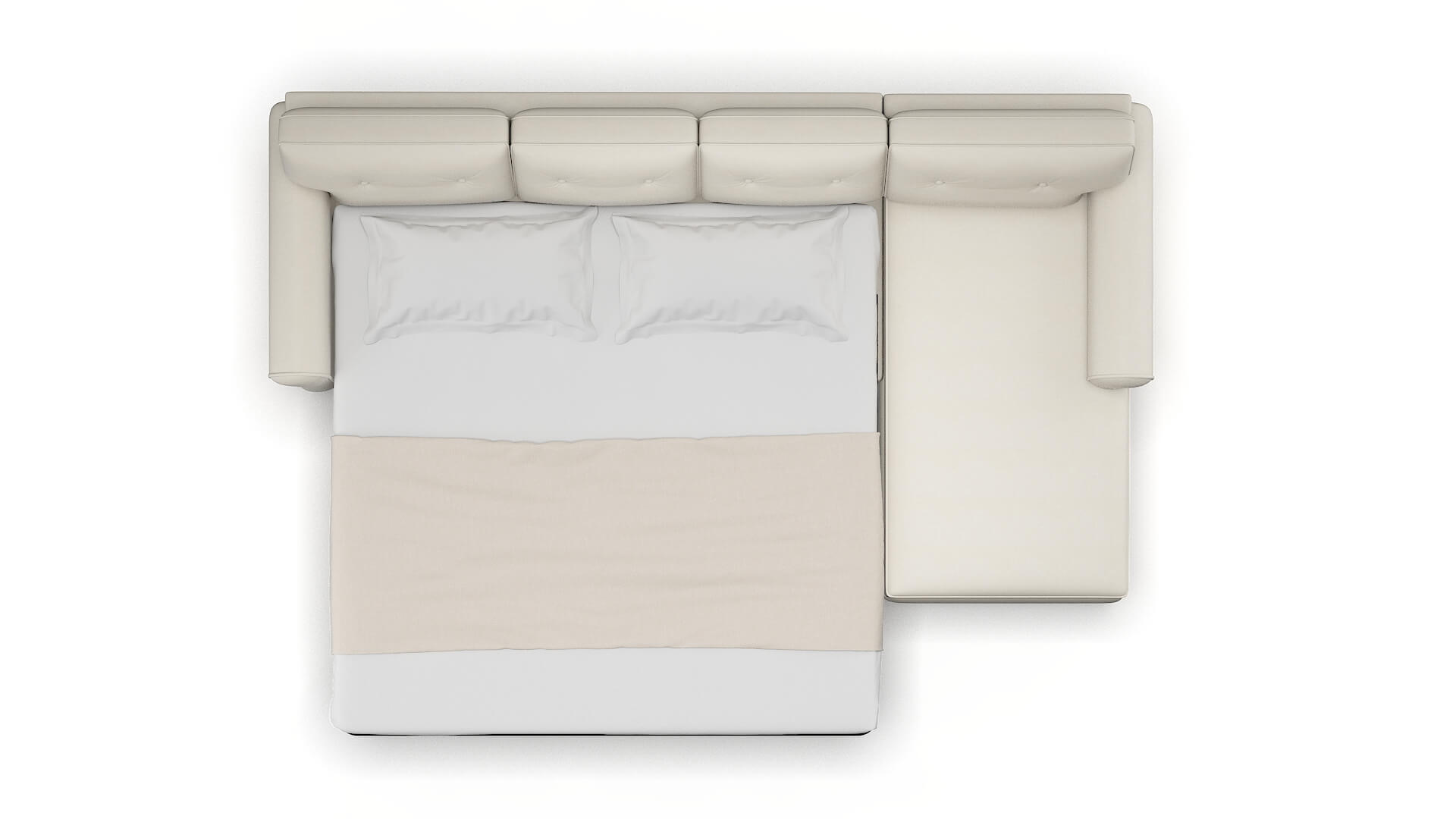 Farah Bungalow Ivory Panel Sleeper Espresso legs 3