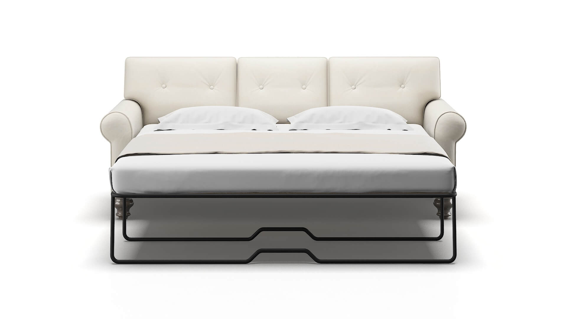 Farah Bungalow Ivory Sofa Sleeper Espresso legs 1