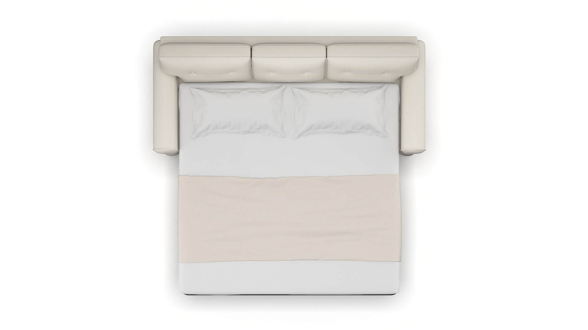 Farah Bungalow Ivory Sofa Sleeper Espresso legs 3