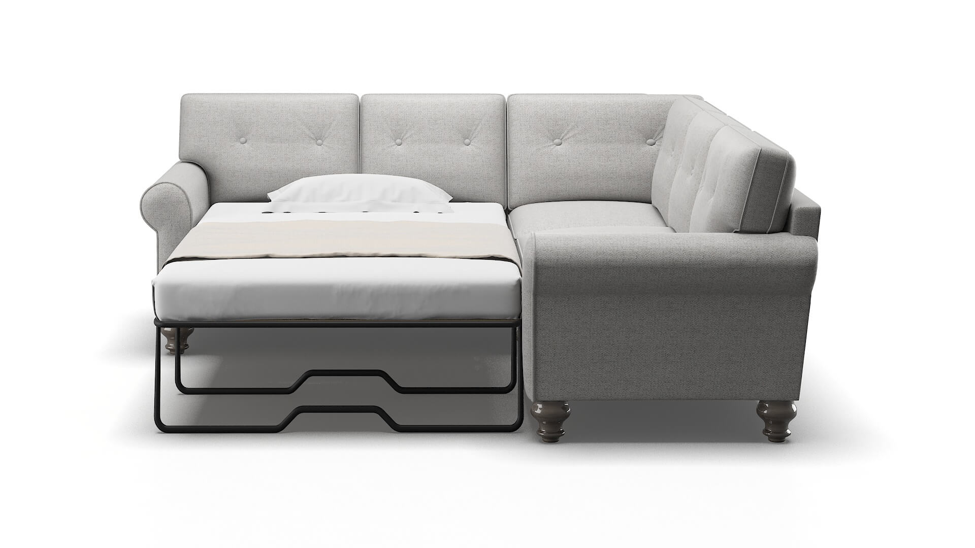 Farah Catalina Silver Sectional Sleeper Espresso legs 1