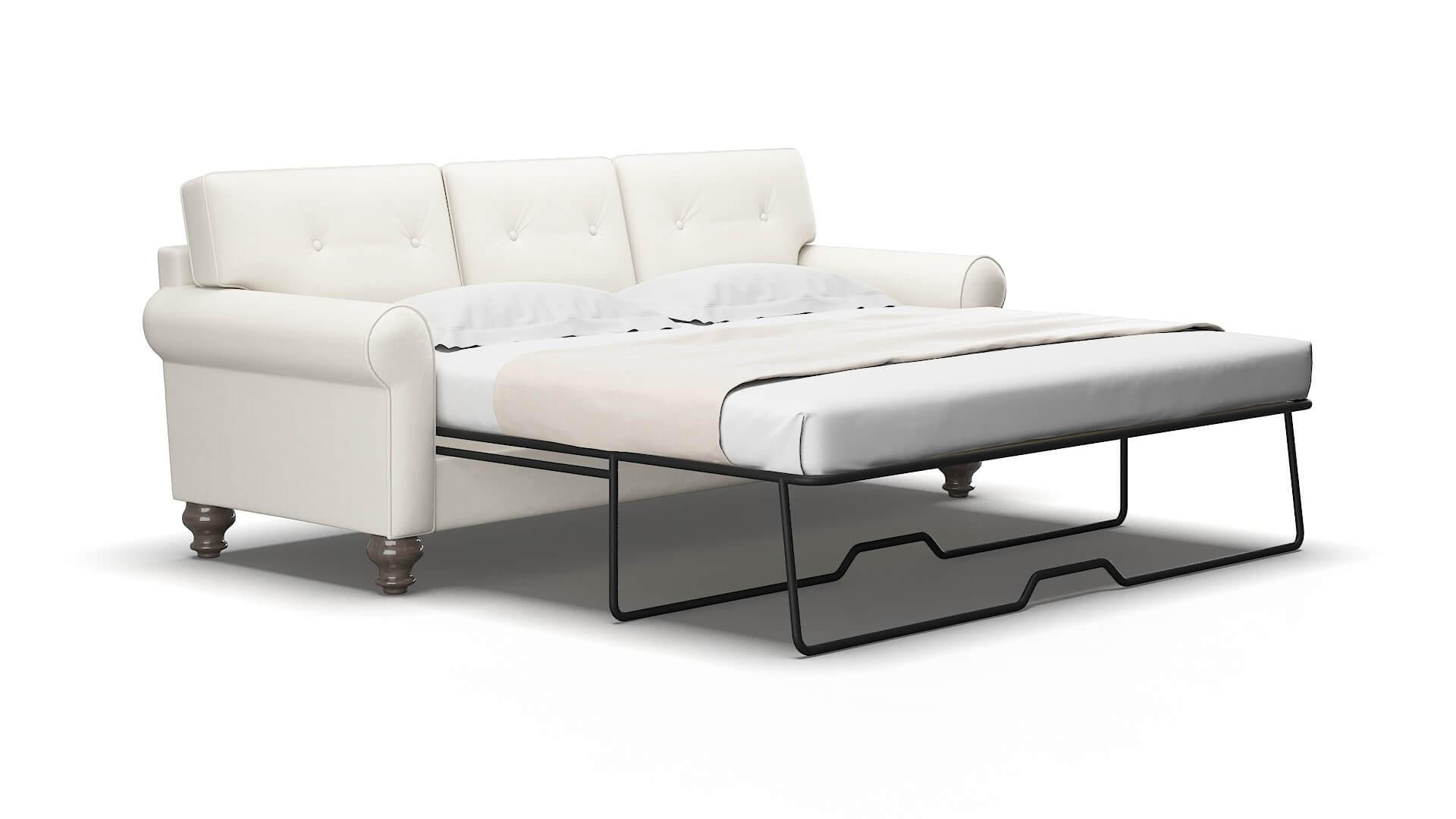 Farah Cosmo ivory Sofa sleeper Espresso Legs  2