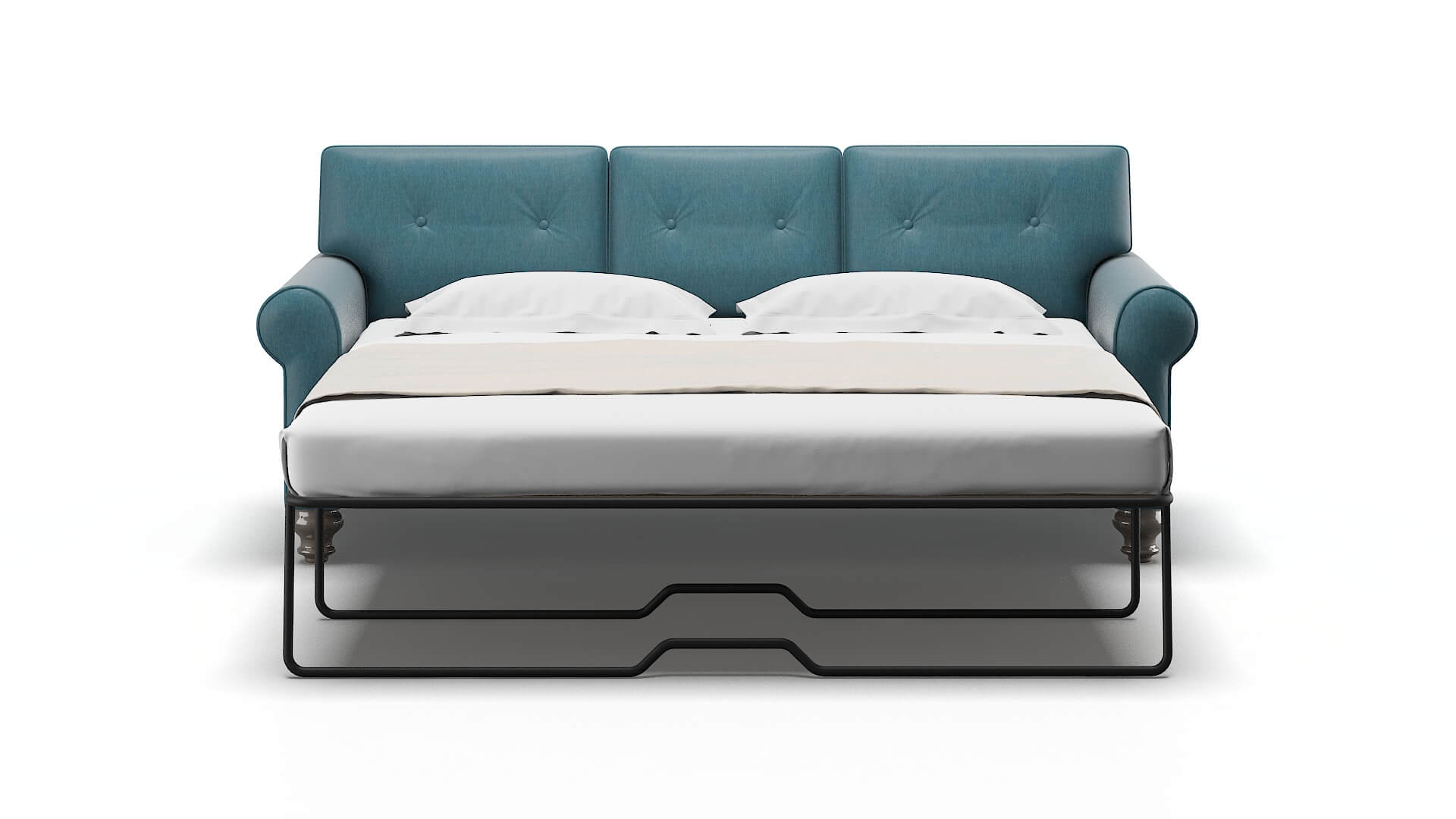 Farah Cosmo Teal Sofa Sleeper Espresso legs 1