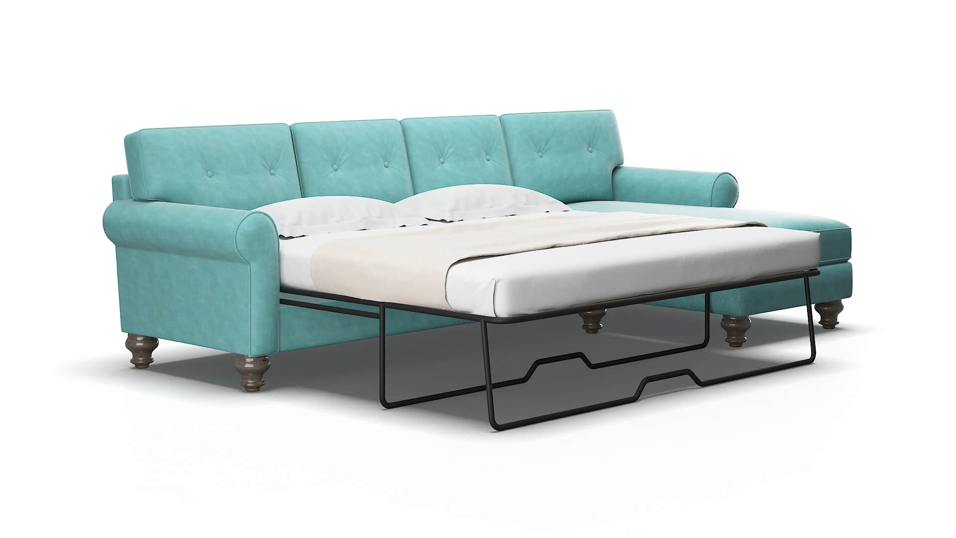 Farah Curious Turquoise Panel Sleeper Espresso legs 2