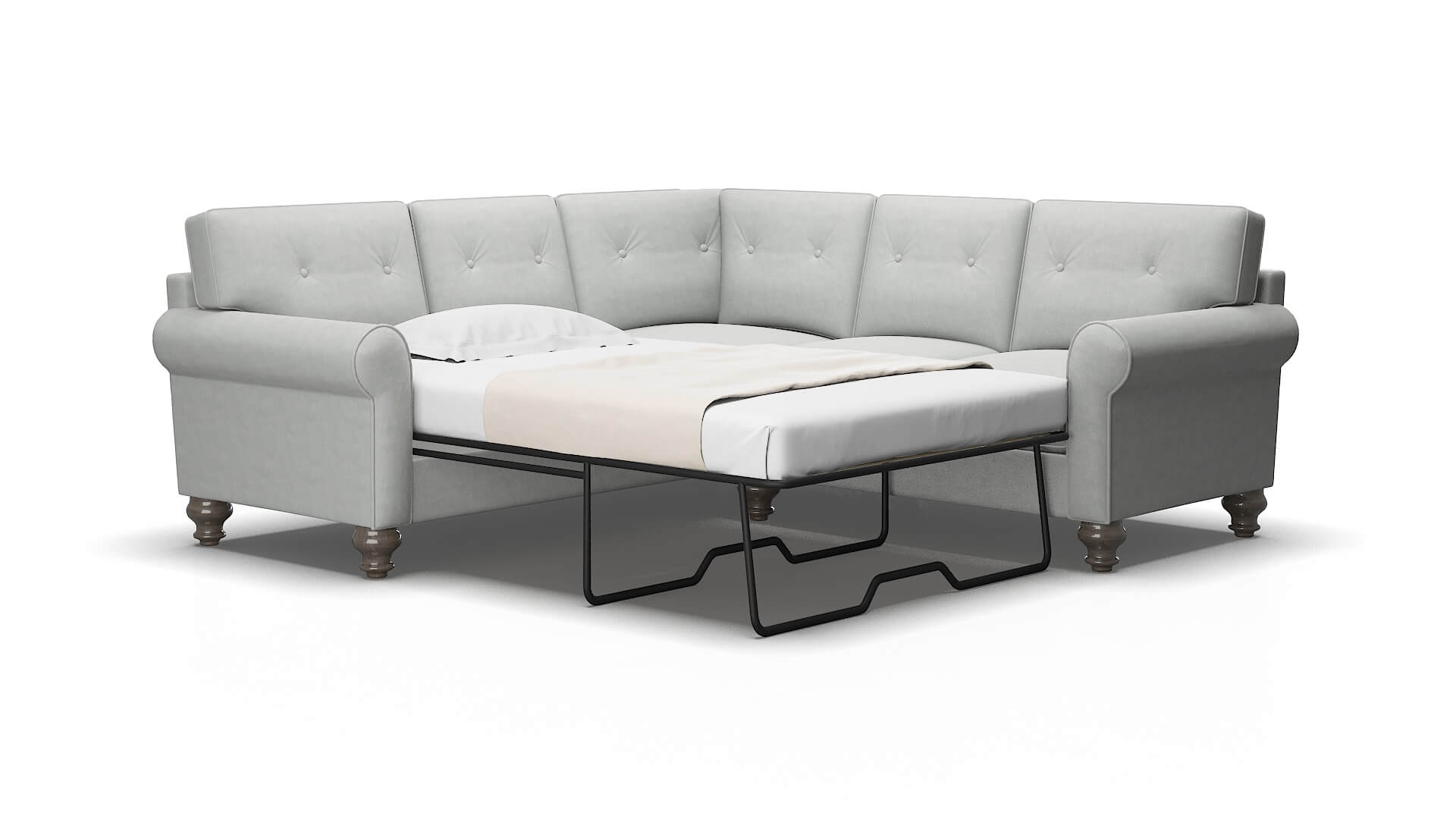 Farah Dawson platinum Sectional sleeper Espresso Legs  2