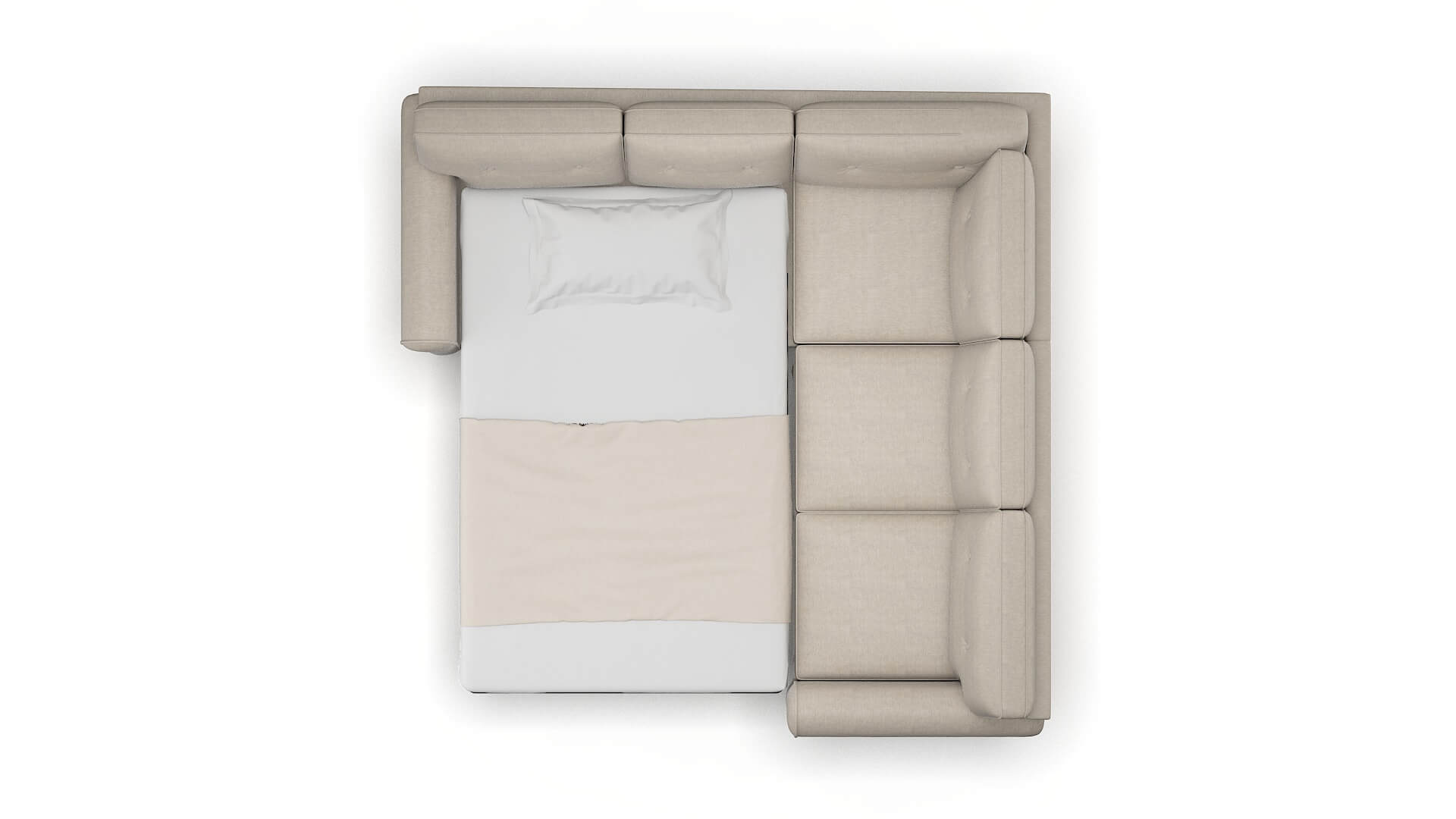 Farah Derby Linen Sectional Sleeper Espresso legs 3