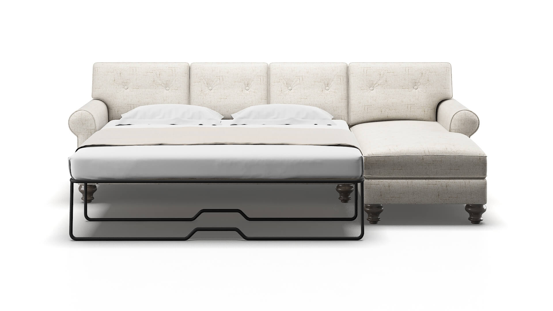 Farah Derby Taupe Panel Sleeper Espresso legs 1