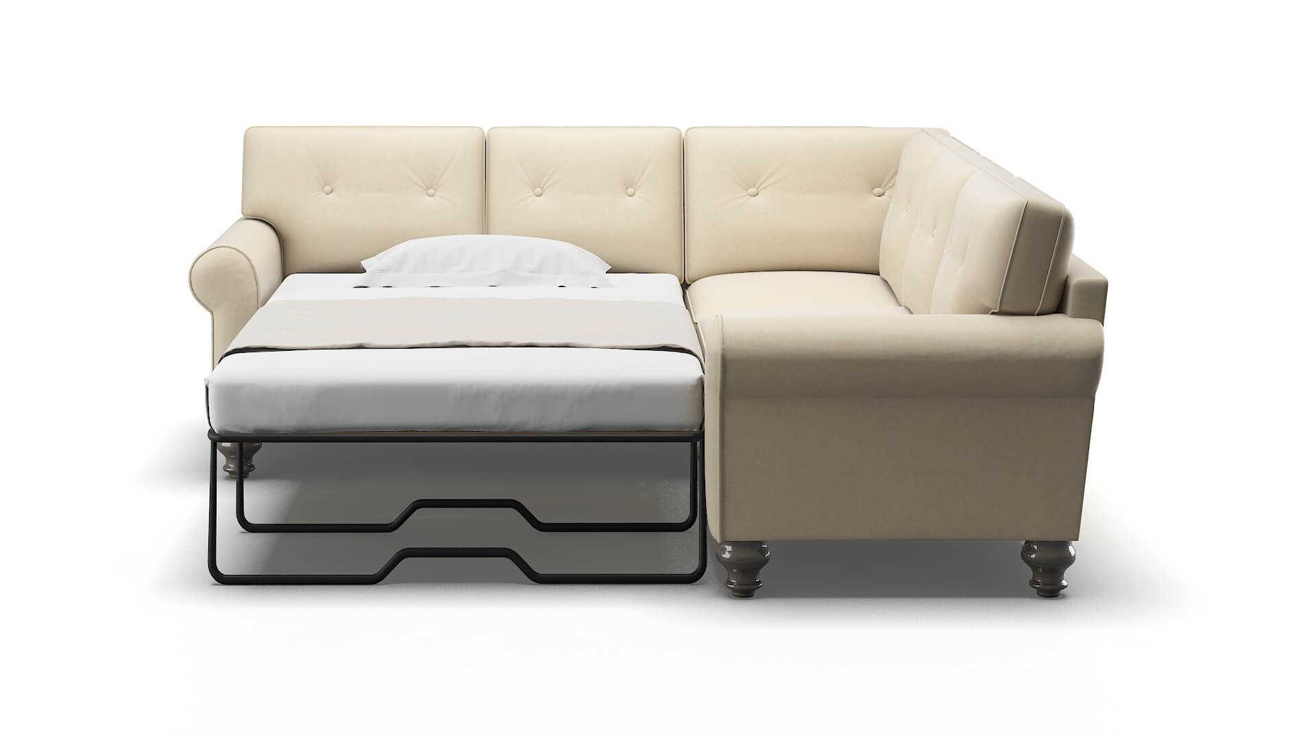 Farah Dream_d Almond Sectional Sleeper Espresso legs 1