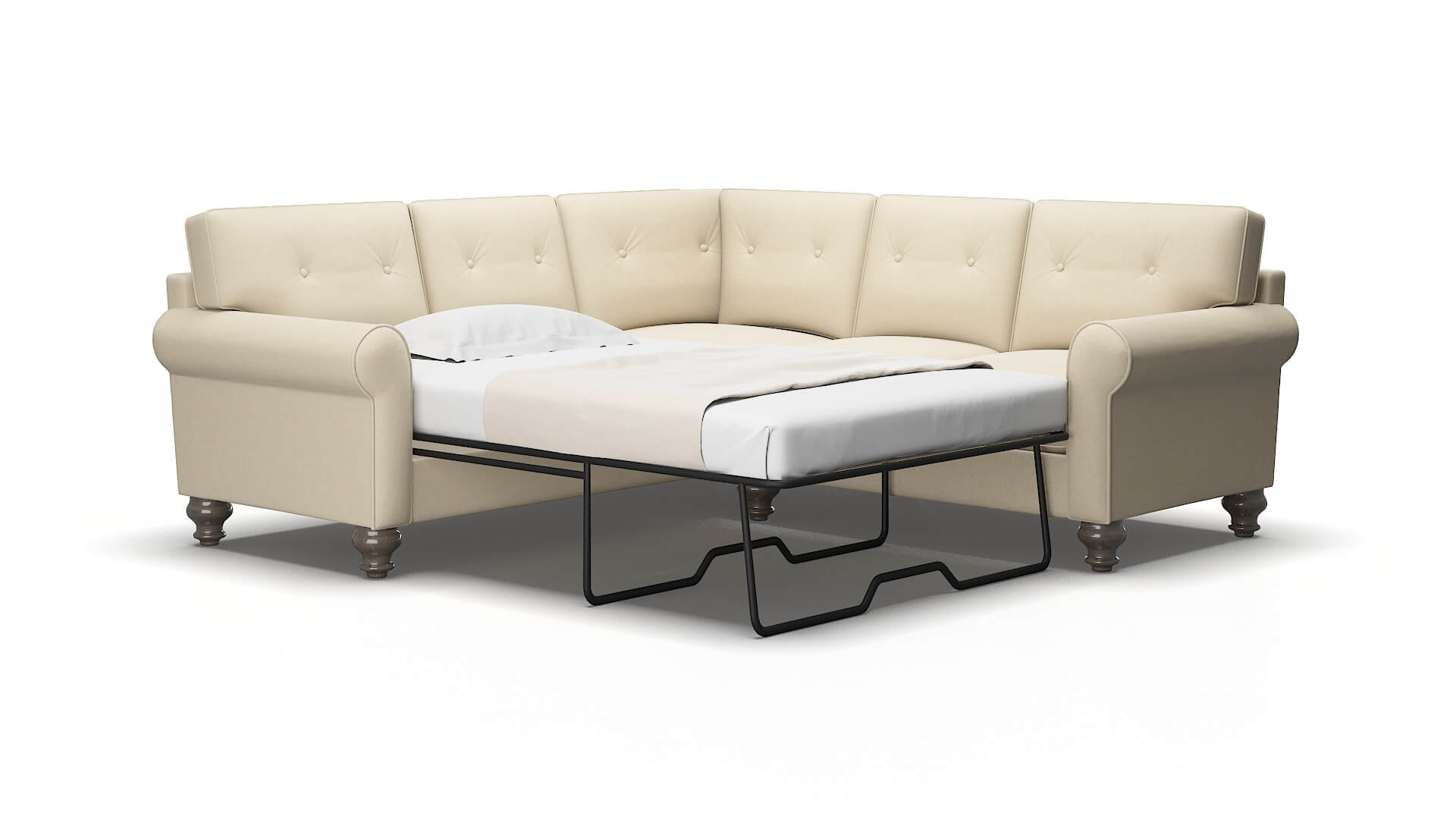 Farah Dream_d almond Sectional sleeper Espresso Legs  2