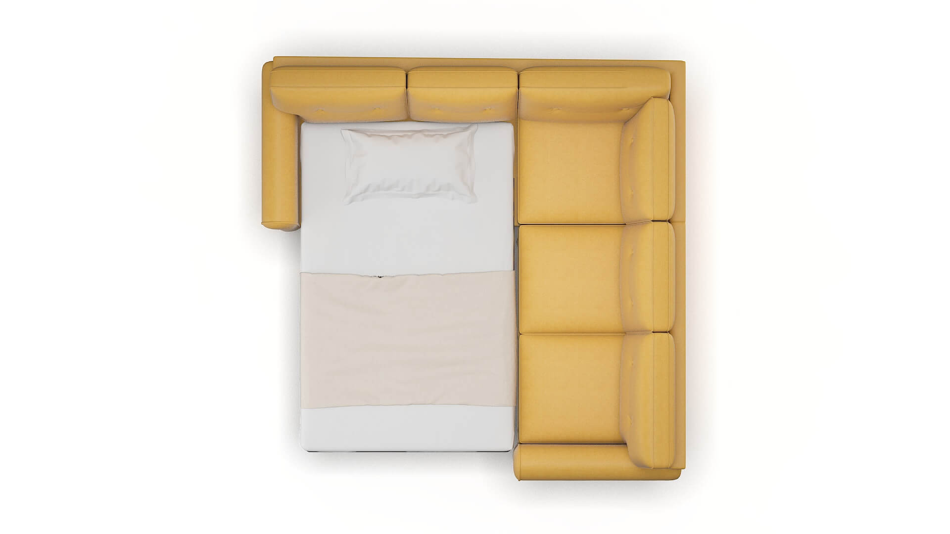 Farah Dream_d Sunflower Sectional Sleeper Espresso legs 3