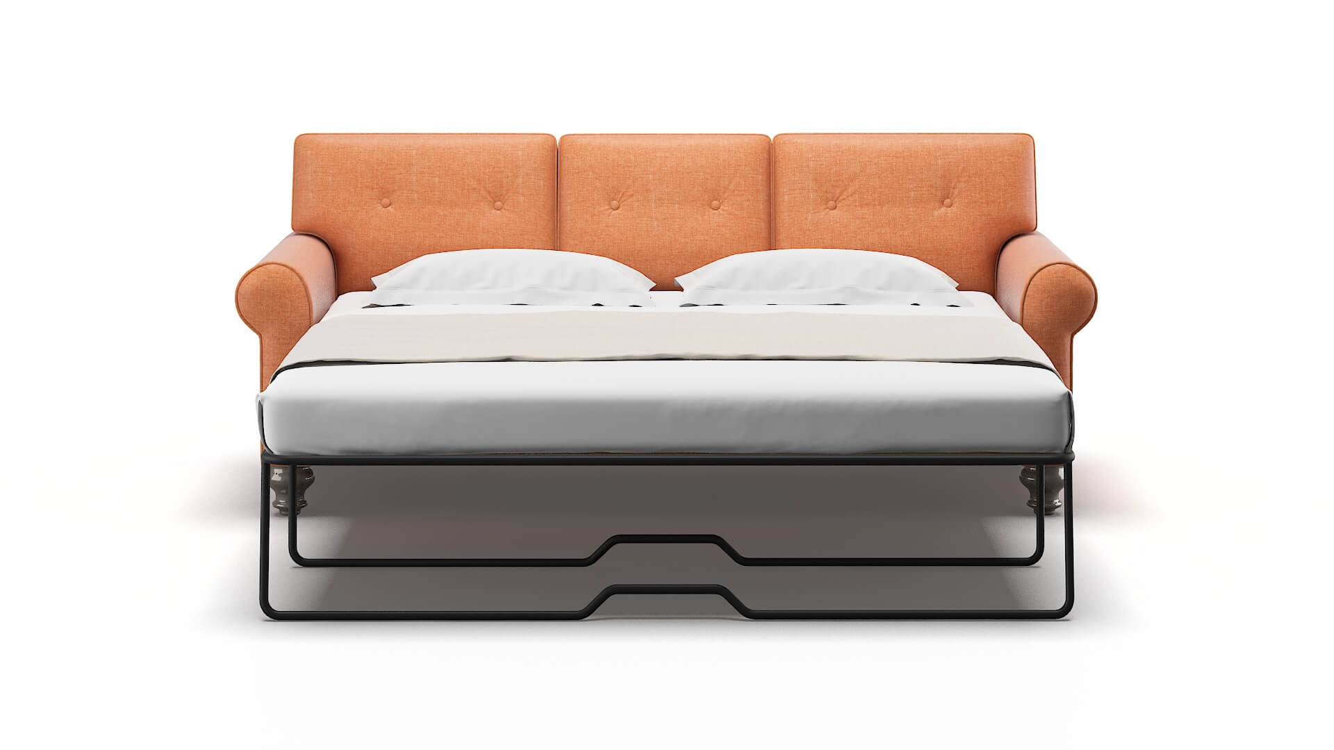 Farah Durham Tangerine Sofa Sleeper Espresso legs 1