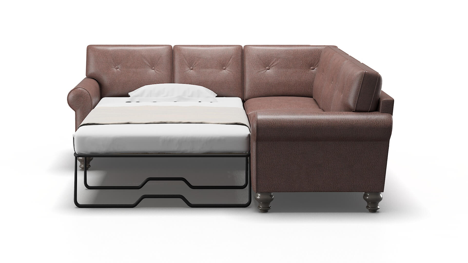 Farah Ford Brown Sectional Sleeper Espresso legs 1