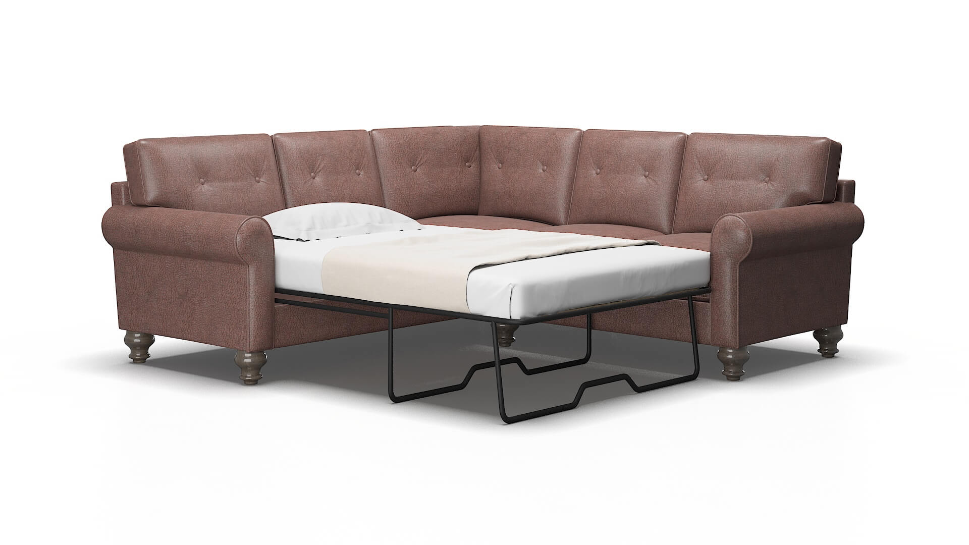 Farah Ford Brown Sectional Sleeper Espresso legs 2