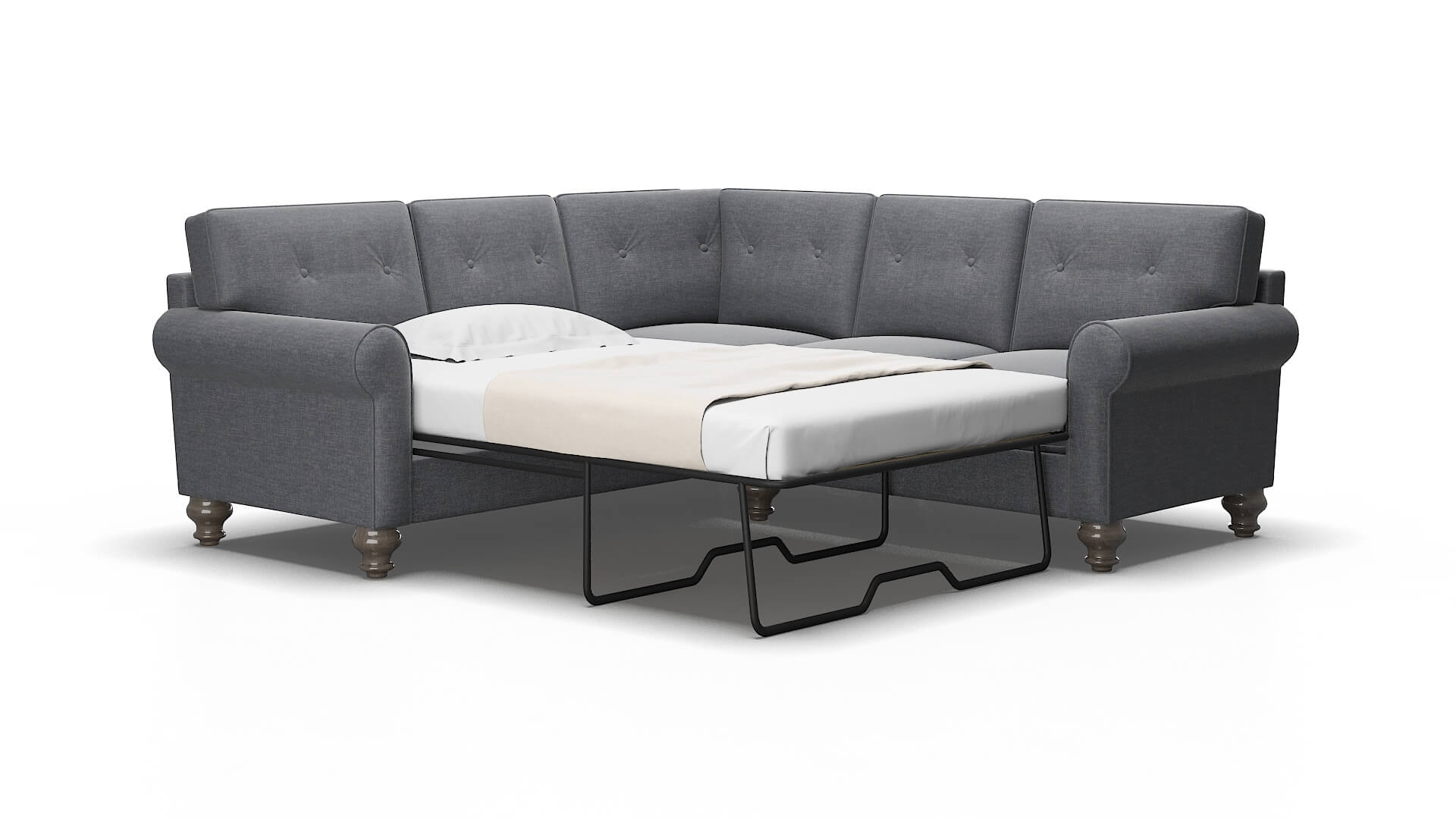 Farah Keylargo Graphite Sectional Sleeper Espresso legs 2