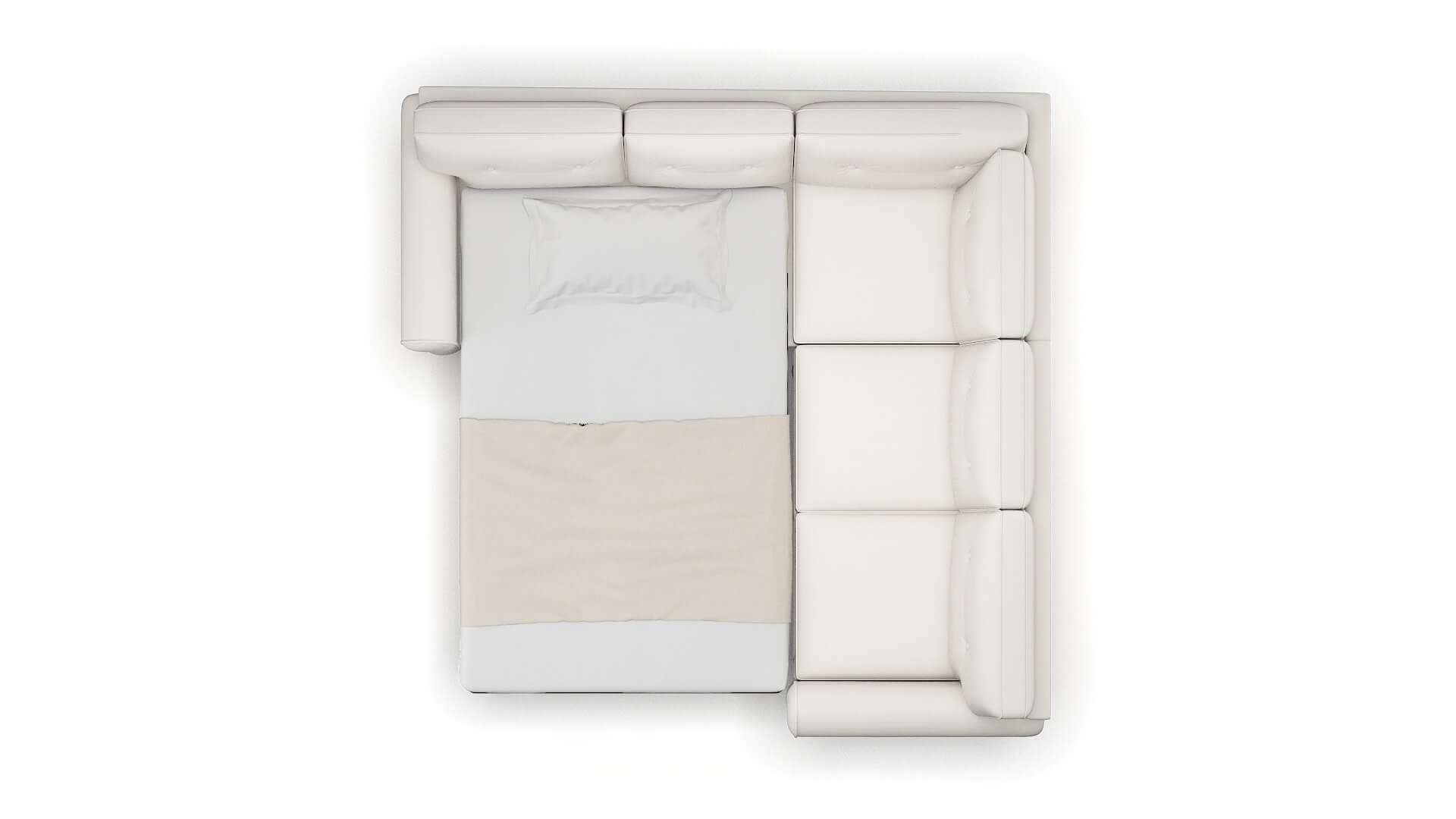 Farah Keylargo Oatmeal Sectional Sleeper Espresso legs 3