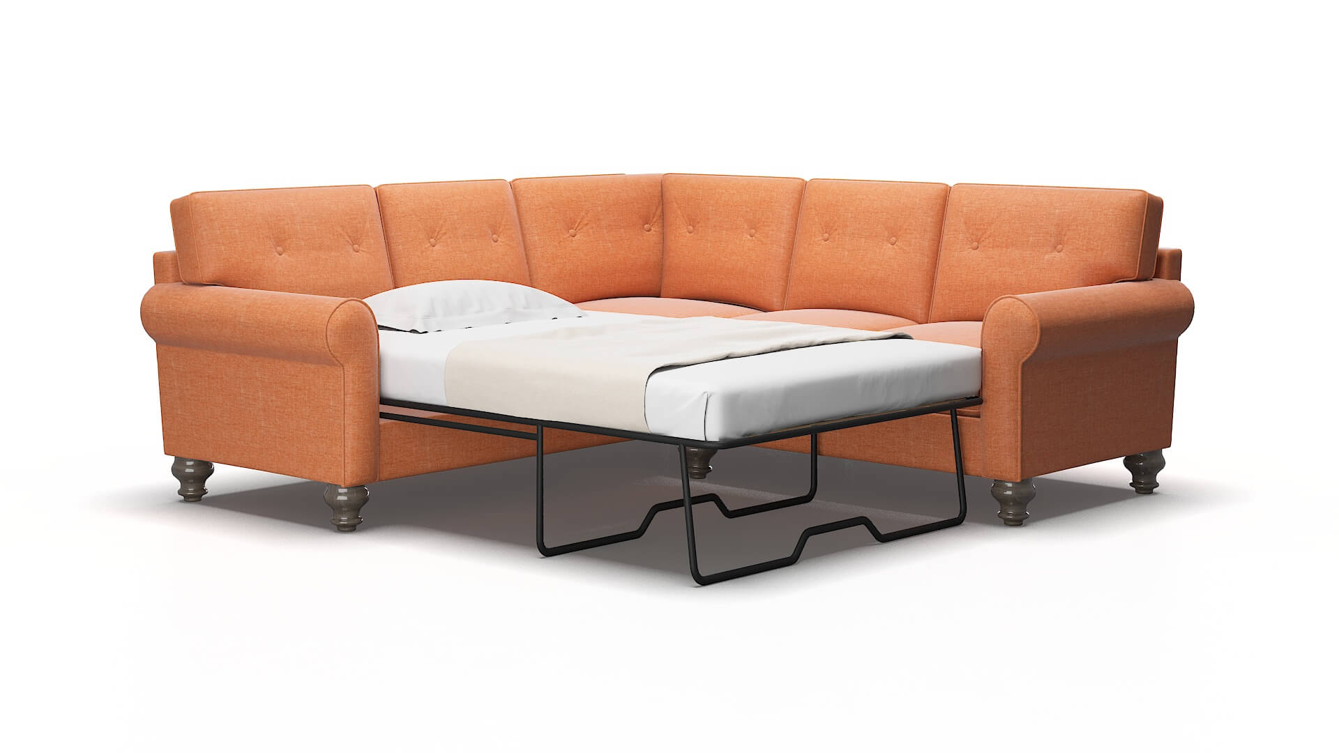 Farah Keylargo terracotta Sectional sleeper Espresso Legs  2