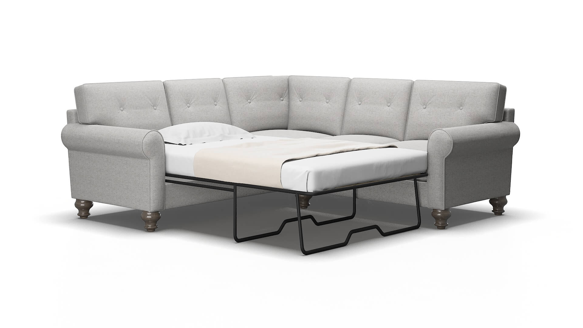 Farah Malibu dove Sectional sleeper Espresso Legs  2