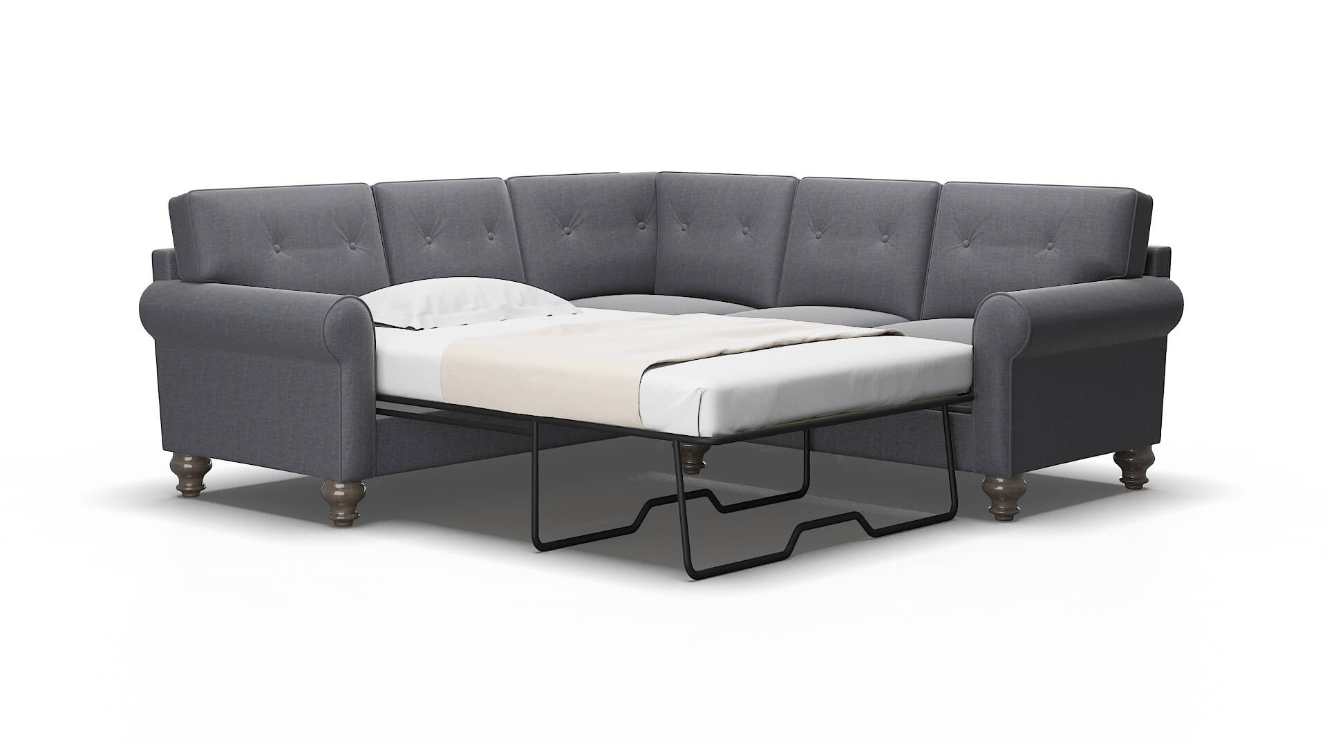 Farah Notion graphite Sectional sleeper Espresso Legs  2