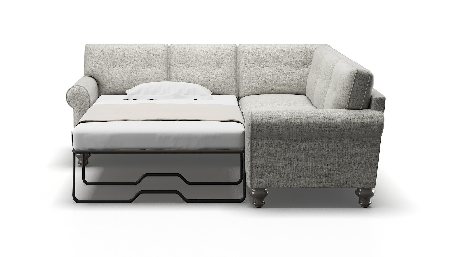 Farah Oceanside Granite Sectional Sleeper Espresso legs 1