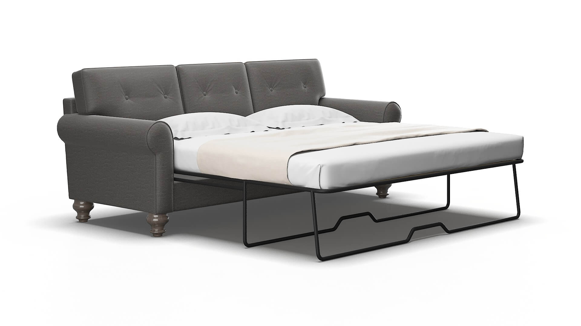 Farah Oscar Grey Sofa Sleeper Espresso legs 2