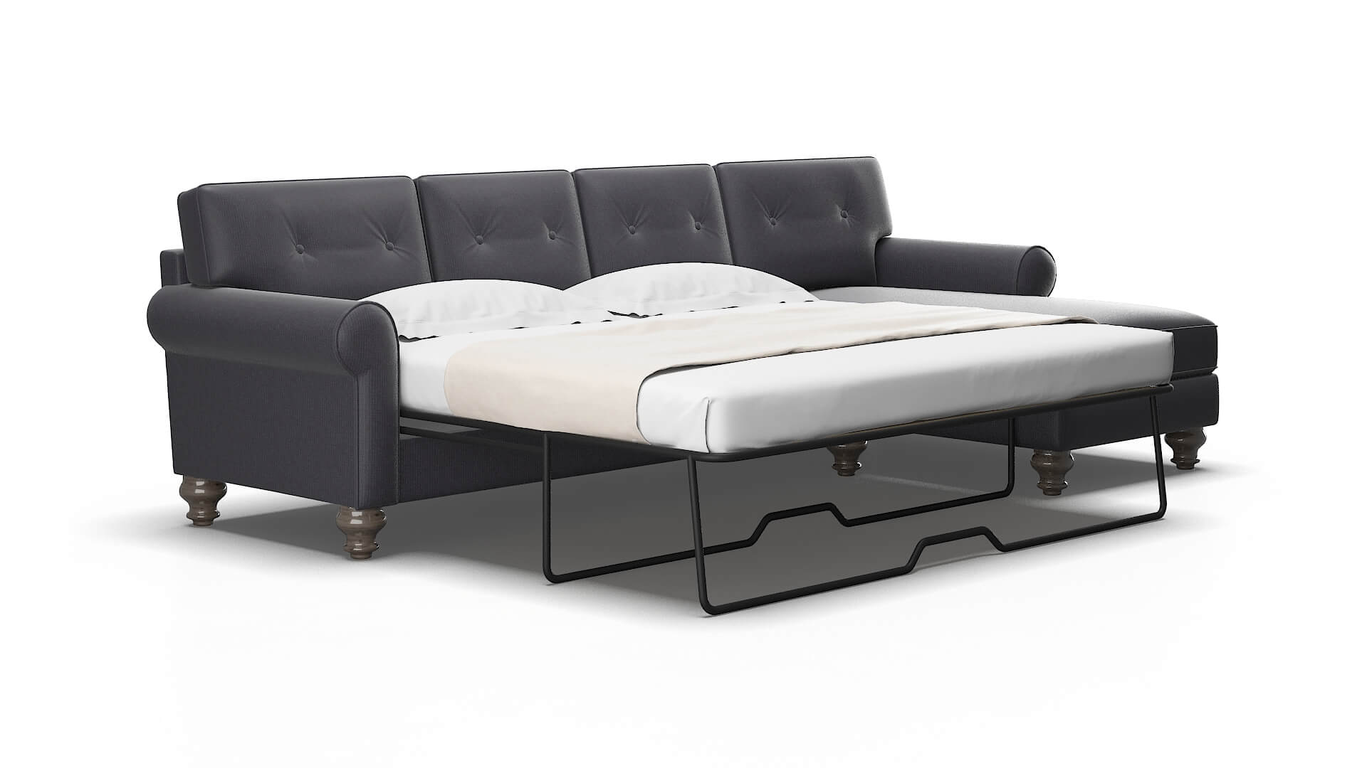 Farah Parker Charcoal Panel Sleeper Espresso legs 2