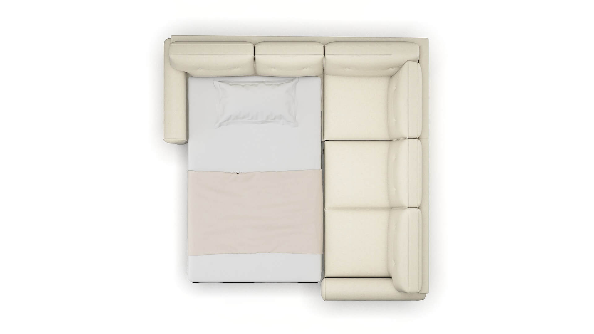 Farah Phoenix Ivory Sectional Sleeper Espresso legs 3