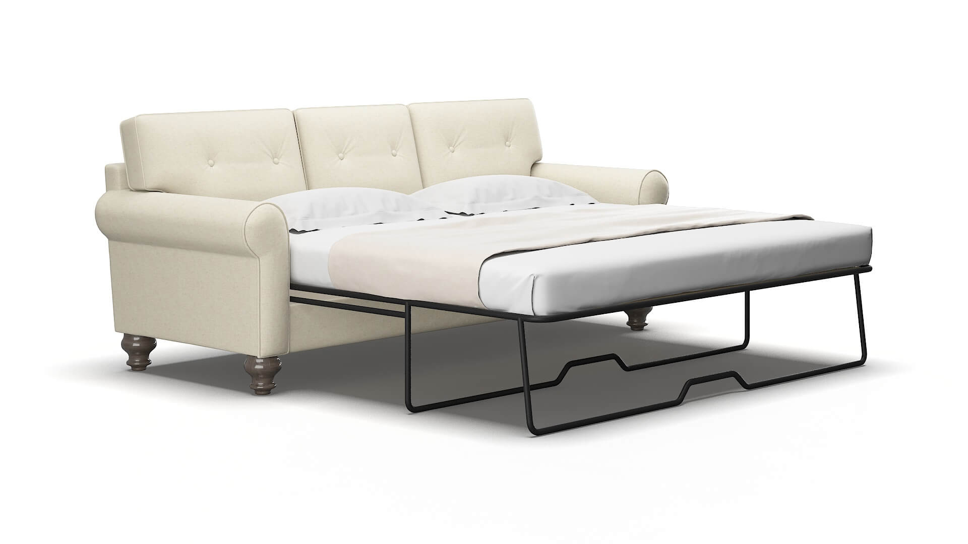 Farah Phoenix ivory Sofa sleeper Espresso Legs  2