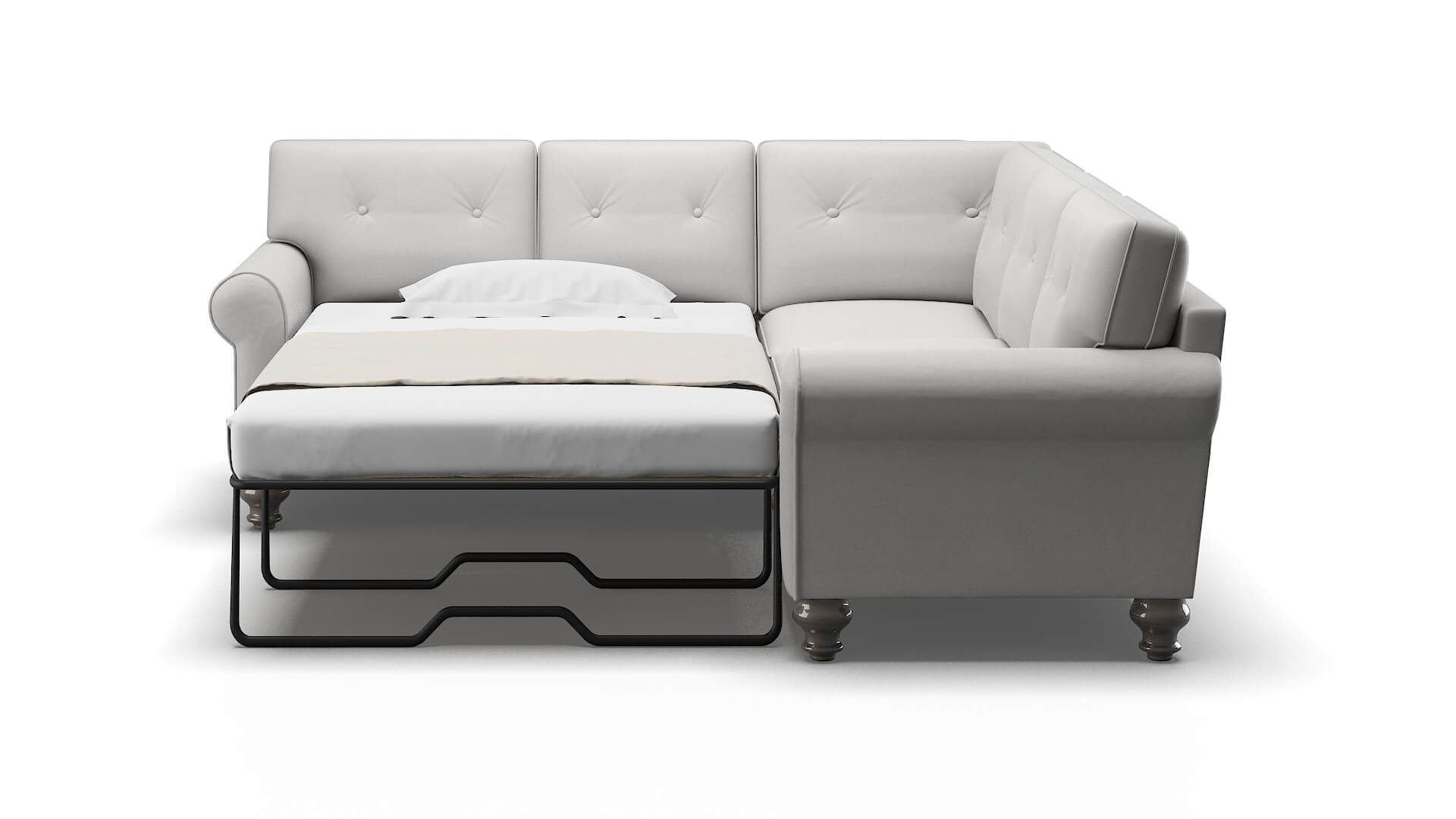 Farah Prisma Steam Sectional Sleeper Espresso legs 1