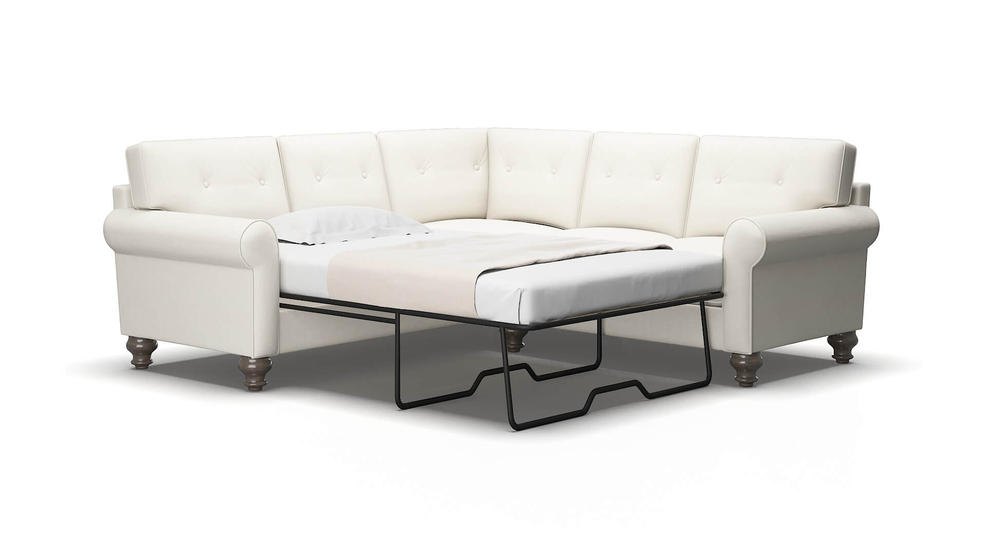 Farah R_prize cream Sectional sleeper Espresso Legs  2