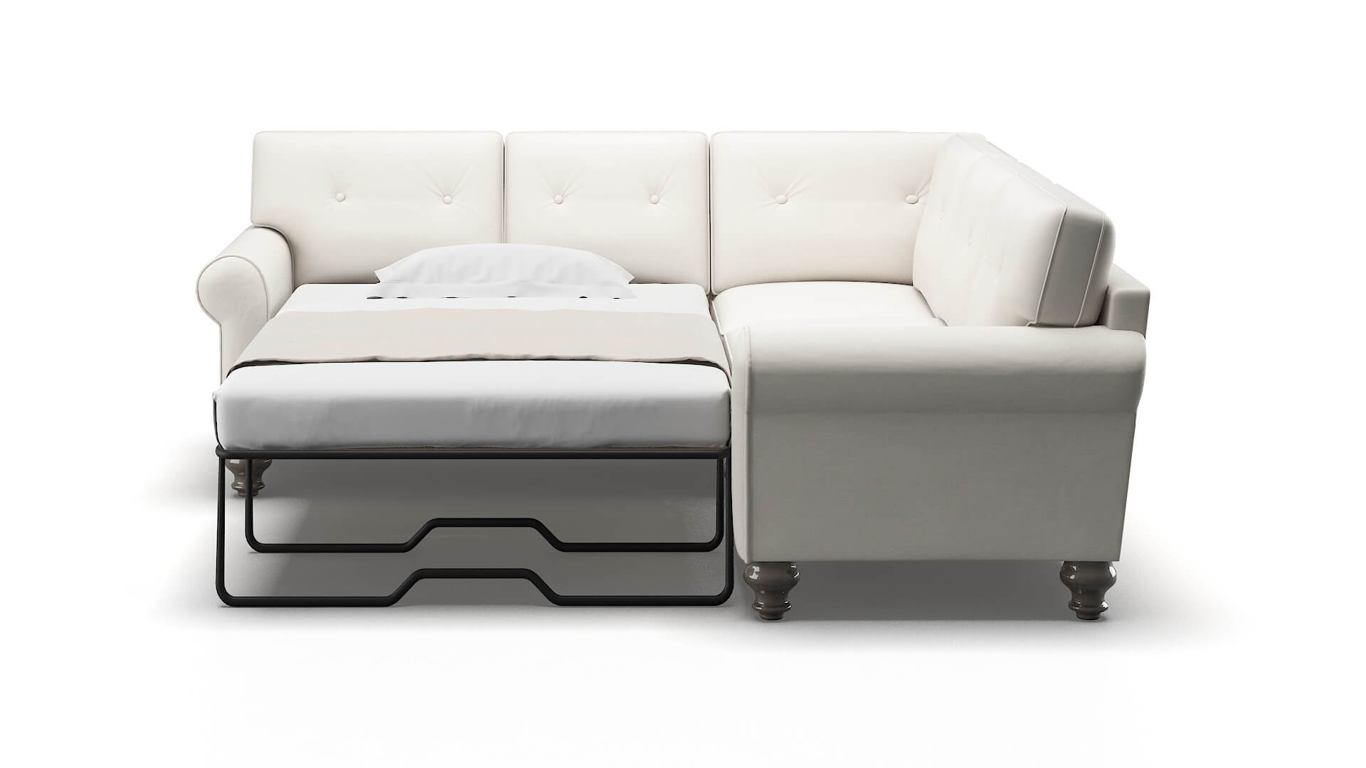 Farah Redondo Pearl Sectional Sleeper Espresso legs 1
