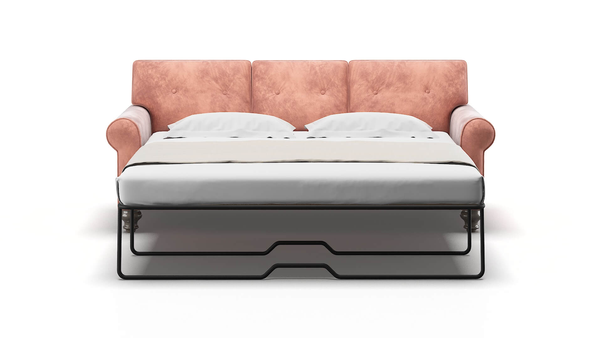 Farah Royale Blush Sofa Sleeper Espresso legs 1