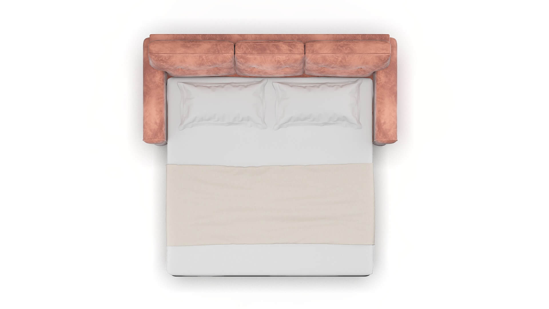 Farah Royale Blush Sofa Sleeper Espresso legs 3