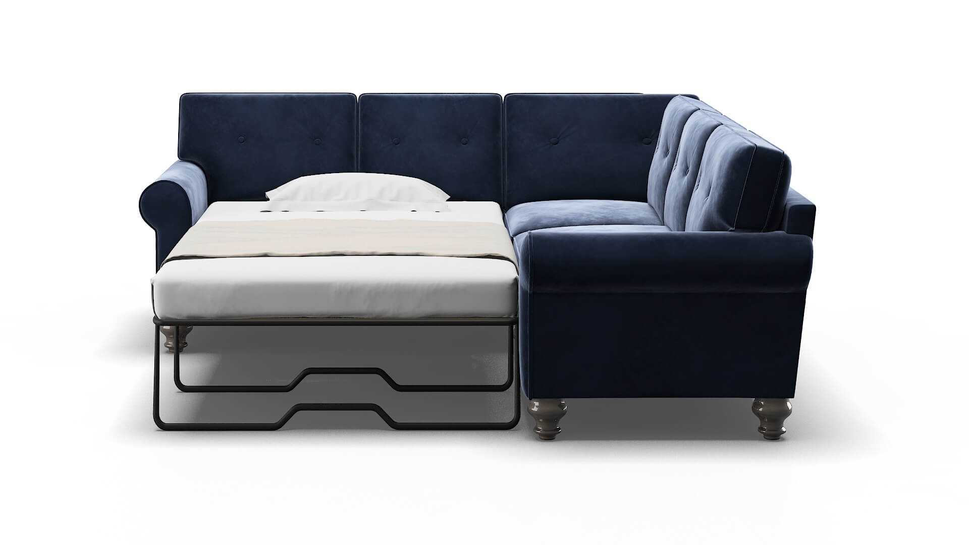 Farah Royale Cobalt Sectional Sleeper Espresso legs 1