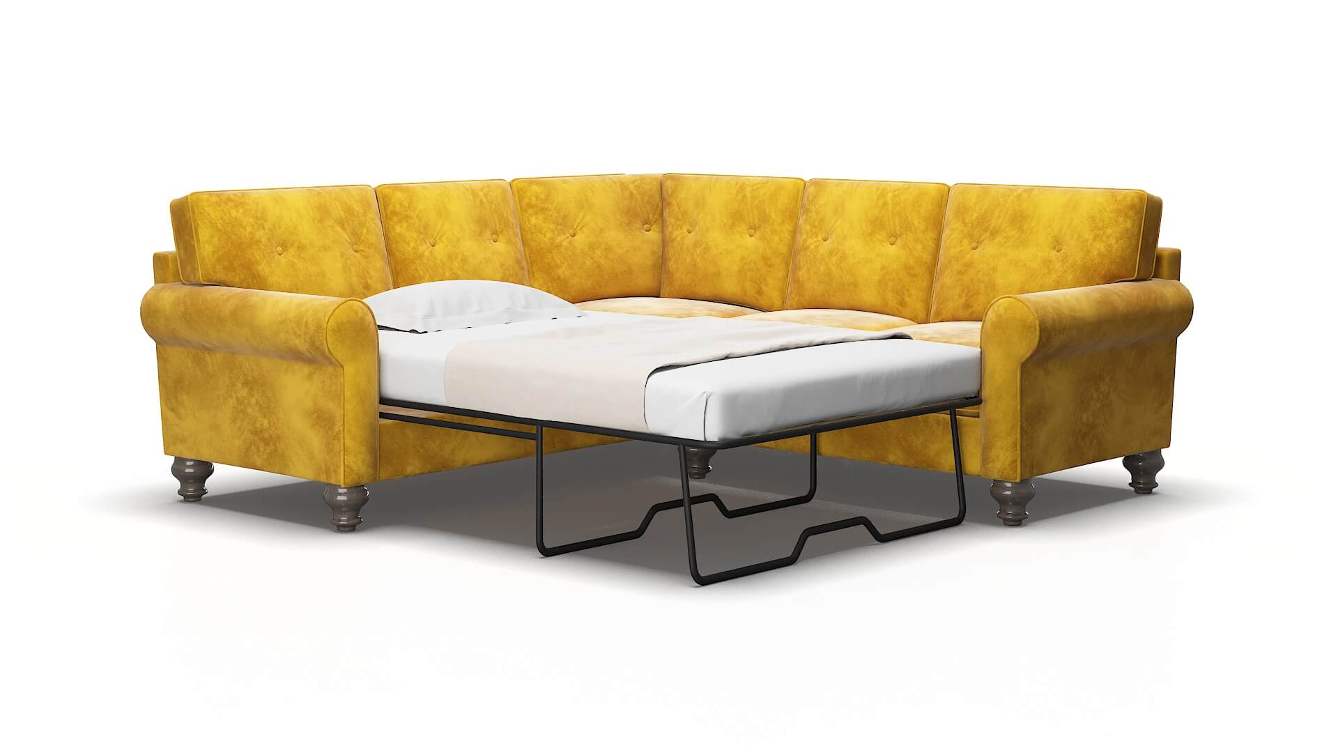 Farah Royale marigold Sectional sleeper Espresso Legs  2