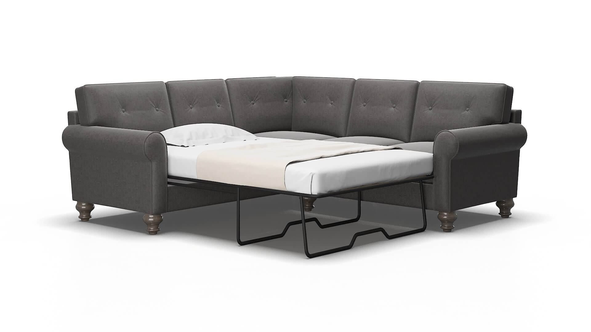 Farah Sasha grey Sectional sleeper Espresso Legs  2