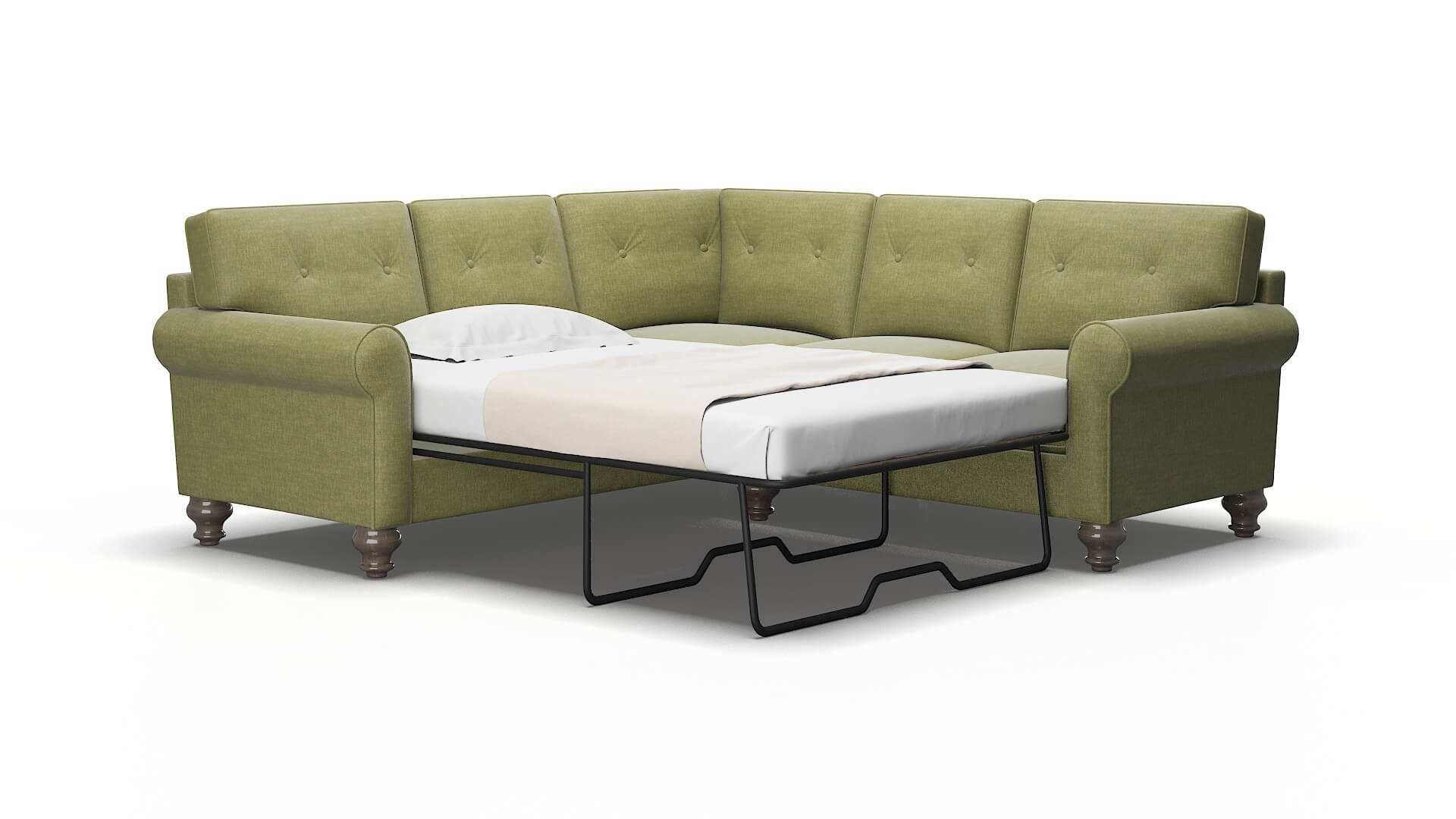 Farah Simplex sour_apple Sectional sleeper Espresso Legs  2