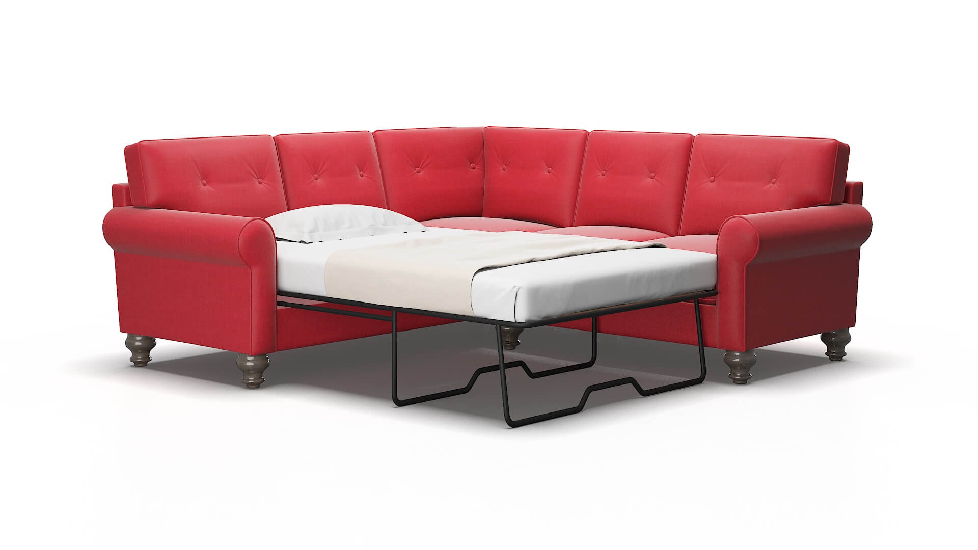 Farah Sorrento berry Sectional sleeper Espresso Legs  2