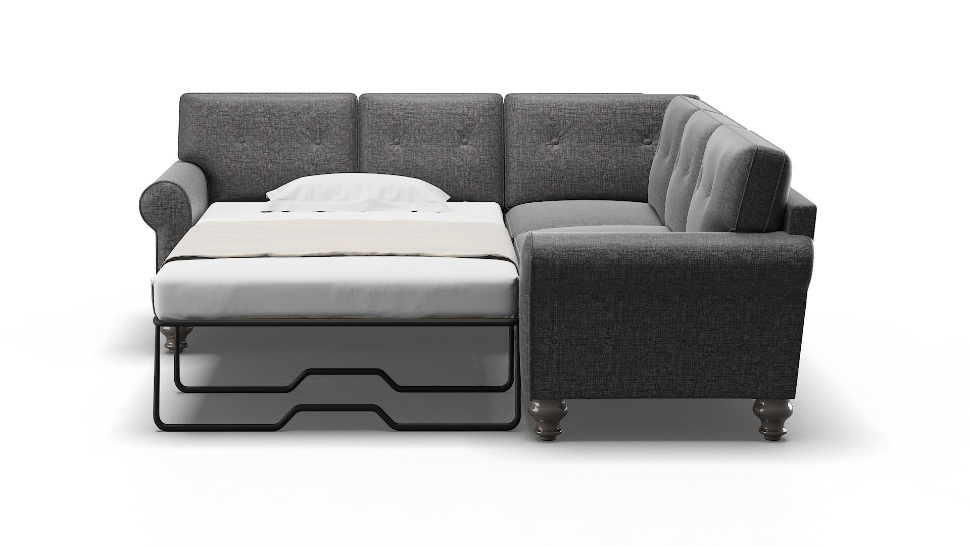 Farah Sosoftness 51 Sectional Sleeper Espresso legs 1