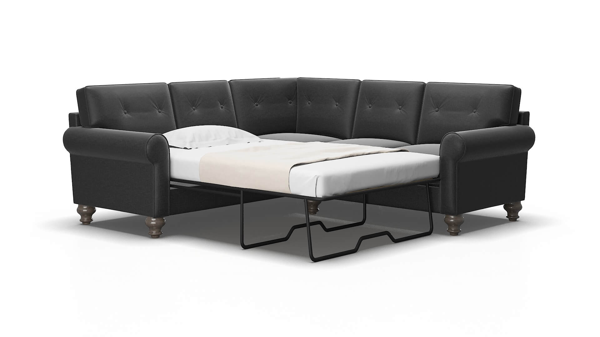 Farah Sosoftness 54 Sectional Sleeper Espresso legs 2